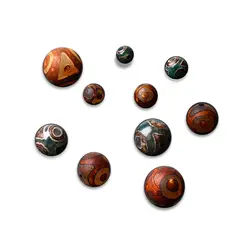 10PCS 8mm Tibetan Dzi 3-eye Dzi Real Agates Round Beads Multi Colors TSB0439