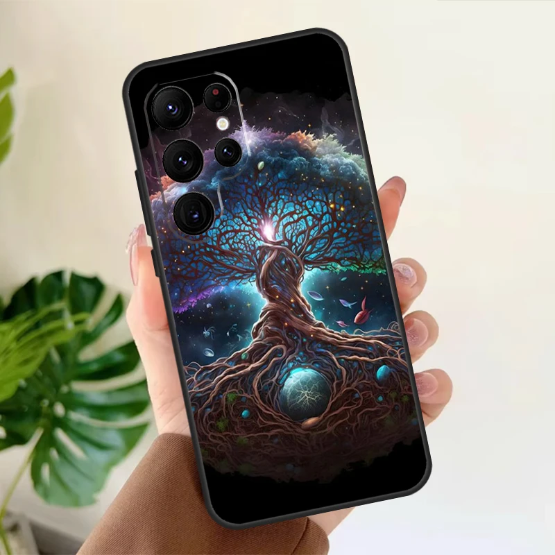 Tree of Life Space Galaxy Stars Cover For Samsung Galaxy S20 FE S21 FE S22 Ultra S9 S10 Note 10 Plus Note 20 S23 Ultra Case