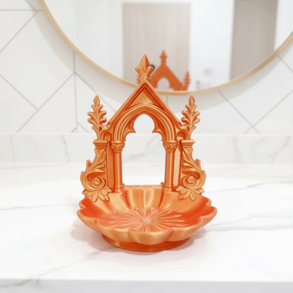 

Gothic Style Jewelry Storage Box Arch Shape Retro Design Jewelry Organizer Tray Elegant Display Home Decorative Ornament Gift
