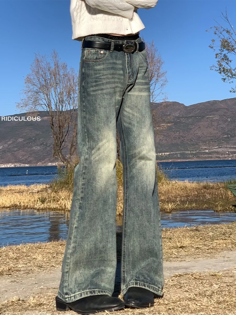 

Джинсы Bell Bot в американском ретро-стиле, широкие, свободные, длинные брюки, прямые джинсовые штаны, молодежная мода, износостойкие