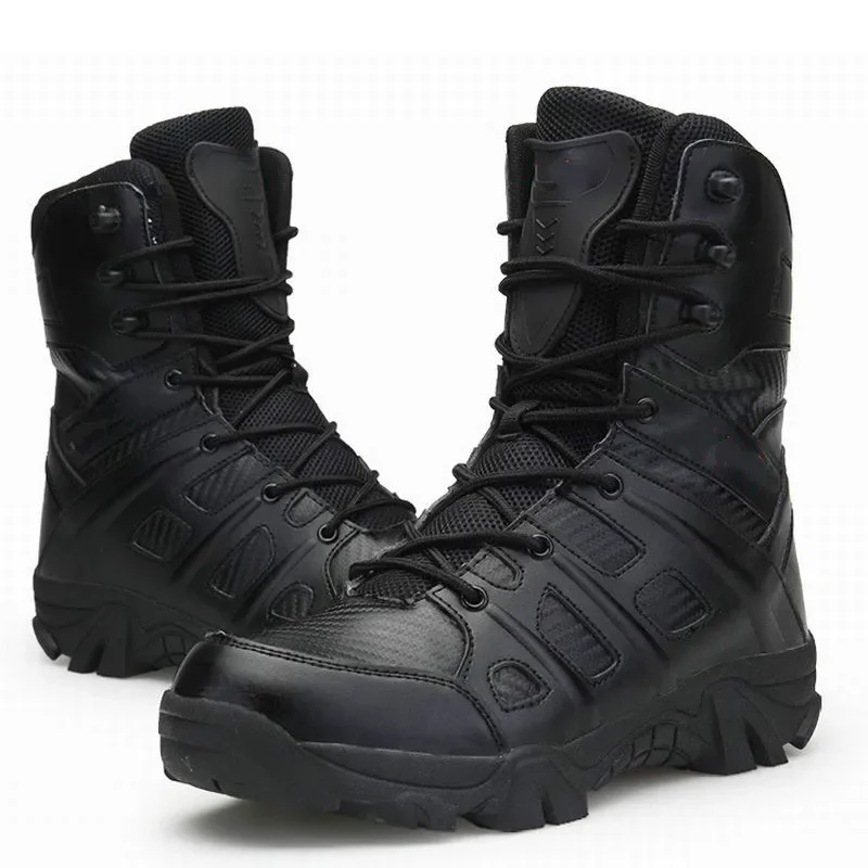 Męskie taktyczne buty myśliwskie zimowe skórzane wodoodporne pustynne buty robocze męskie botki męskie Plus Size