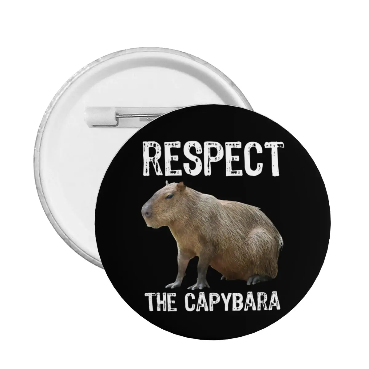 Respect The Capybara Funny Rodent Capibara Soft Button Pin Custom Fashion Pinback Badge Brooch Friends Gift