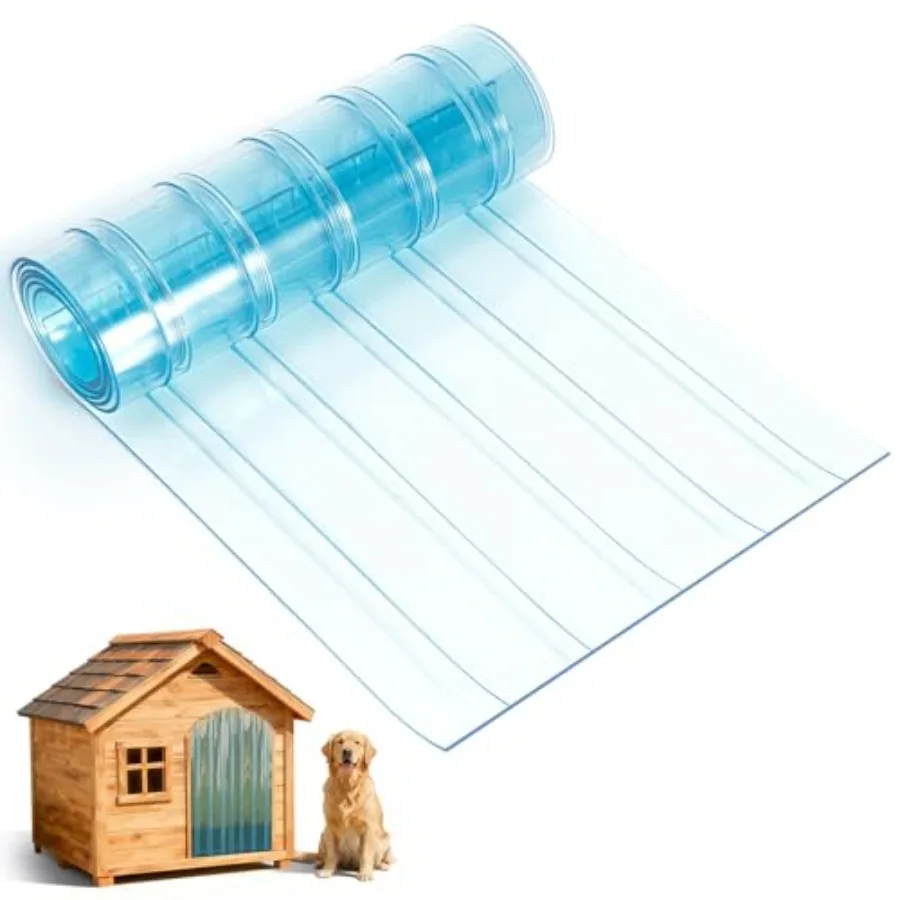 

Dog Door Replacement Flaps, Transparent Vinyl Strips for DIY Doghouse or Cat Door, Weather Resistant, Easy to Cut and Install