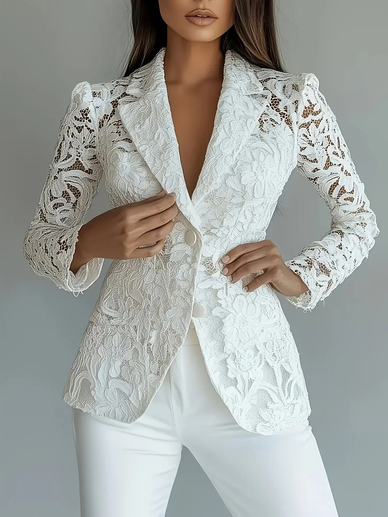 Fashion Floral Bedruckte Blazer Jacke Frauen Chic Revers Langarm Einreiher Mantel Dame Herbst Täglichen Highstreet Oberbekleidung