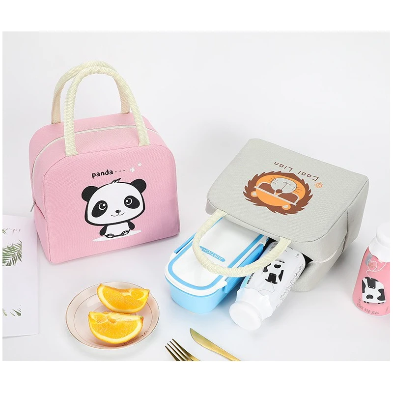 Cartoon Animal Bento Bag Cute Insulated Rice Thermal Bag Lunch Box Portable Insulated Camping Box Camping Accessories