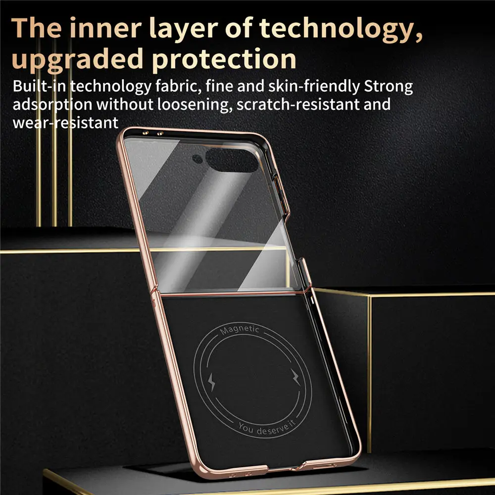 삼성 갤럭시 Z Flip7 6 5 Magsafe 커버용 프리미엄 토고 소가죽 가죽 유리 필름 케이스