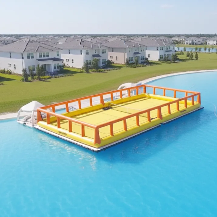 Inflatable Floating Pickleball Court PVC Water Sports Field Custom Badminton Tennis Playground for Commercial Outdoor Use