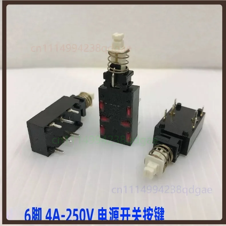 1PCS For Korea WB 6Pin Lockable Push Button Switch 4A 250V For Disinfection Cabinet TV Home Appliance