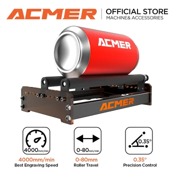 ACMER M3 laser rotary cylinder module roller laser engraver Y-axis rotary roller engraving machine for cylindrical 360° rotating