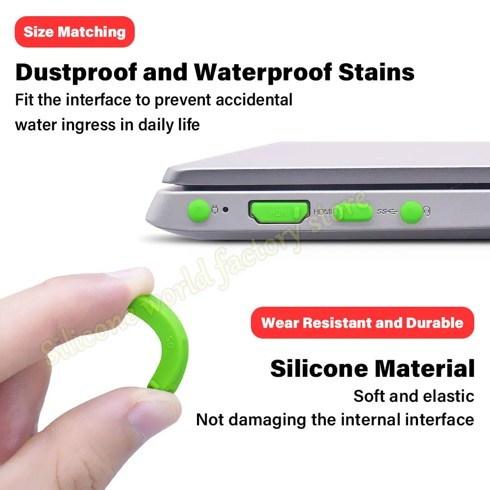 SW 16 stks/set Siliconen Stof Plug Notebook Computer Poort Stof Stekkers Laptop Stofkappen Stoppers Usb-poort HDMI RJ45 Interface cover