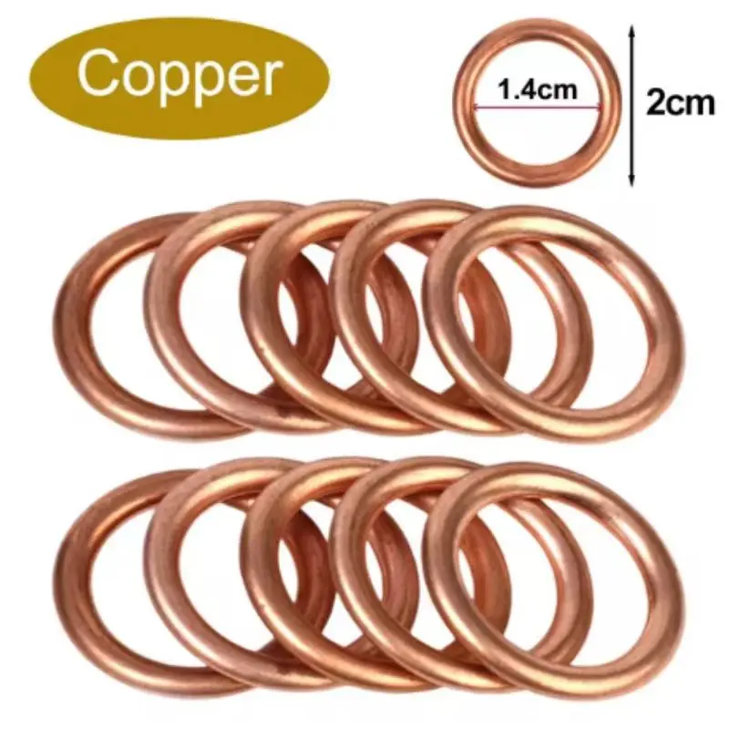 Car Oil Pan Drain Gasket Drainage Bolt Pad Aluminum / Copper Oil Drain Plug Gasket Replaceable Accessories For Volkswagen Audi