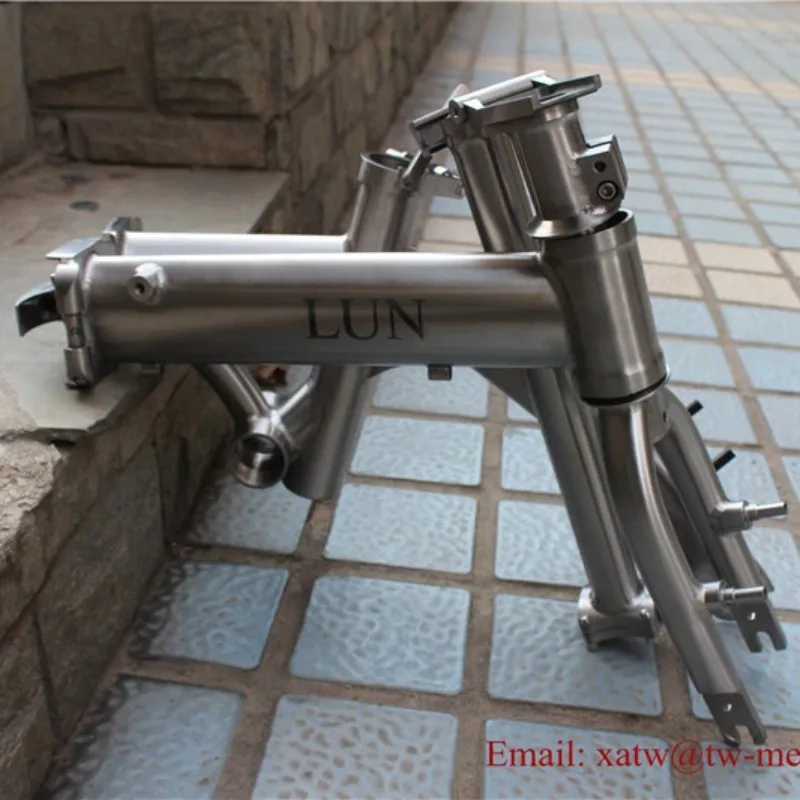 Custom Durable Titanium Folding Bike Frame-Lightweight 1.35kg Disc Brake Bicycle