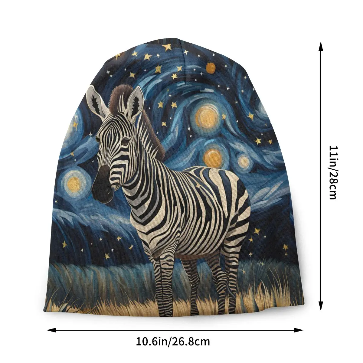 The Starry Night Bonnet Homme Fashion Thin Skullies Beanies Zebra Animal Caps For Men Women Creative Hats