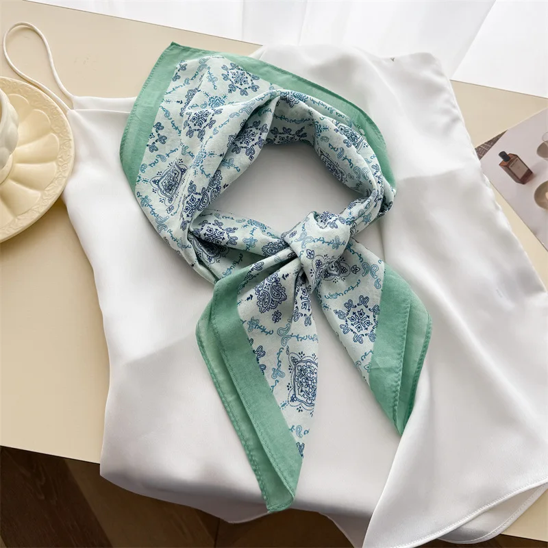 

Cotton Fashion Scarf Women's Hijab Print Turban Luxury Square Headscarf Bandana Shawl Handkerchief Neckerchief Wraps Headband