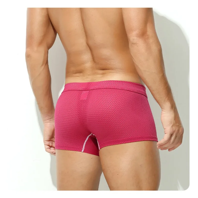 

Ice silk mesh low-rise men's underwear men's four corners, solid color simple 1988-PJ