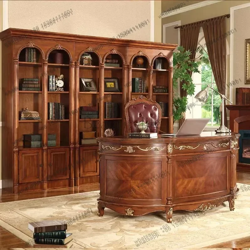 

X4 American semicircular desk household solid wood European boss office desk