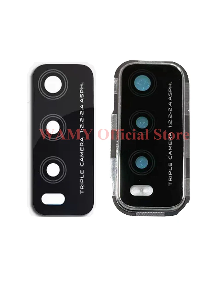 WAMY Rear Back Camera Glass Lens Cover With Frame Bezel Replacement for Vivo Y20 2021 V2043 V2048