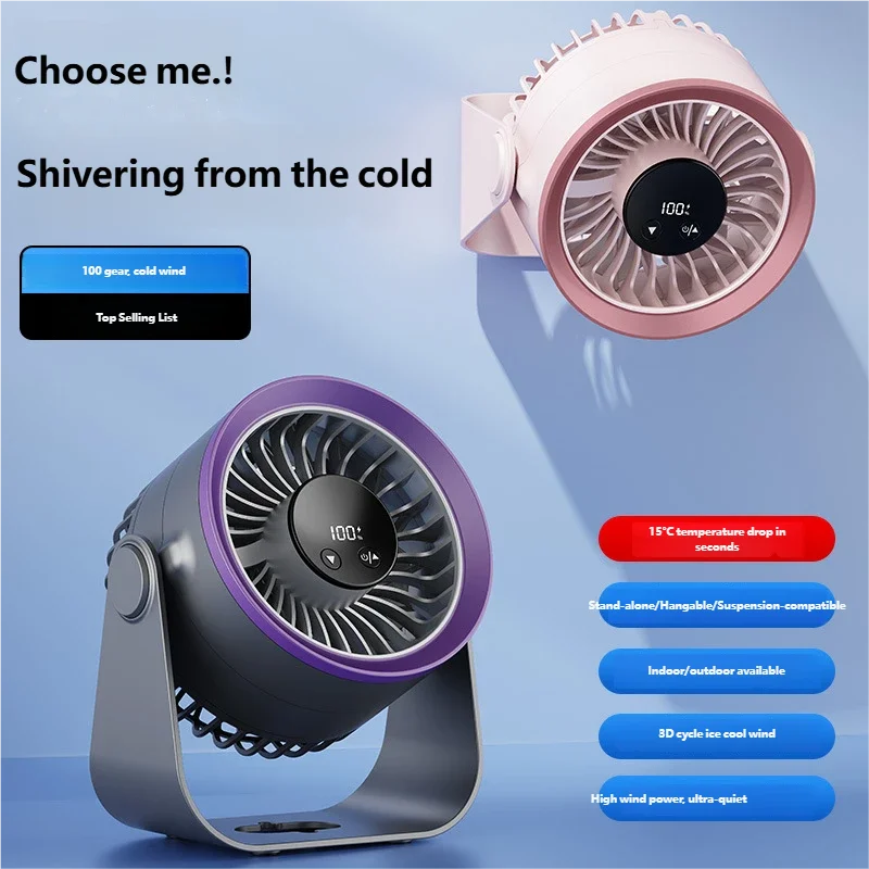 

Высокоскоростной настольный вентилятор HOMEFISH - USB-вентилятор для циркуляции воздуха, мини-настольный вентилятор для офиса и студентов, 100 уровней охлаждения