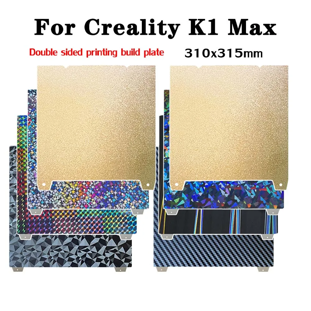 

Pei for Creality K1 Max Hot Bed Magnetic Build Plate PEI Spring Steel Sheet 310x315mm for Creality K1 MAX Build Plate