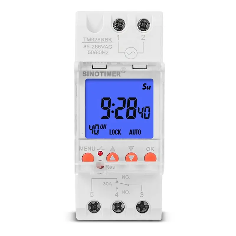 ABNH  TM928RBKL Ringing Instrument Timer Large Screen Display Replaceable Battery Backlight 85-265V 30A