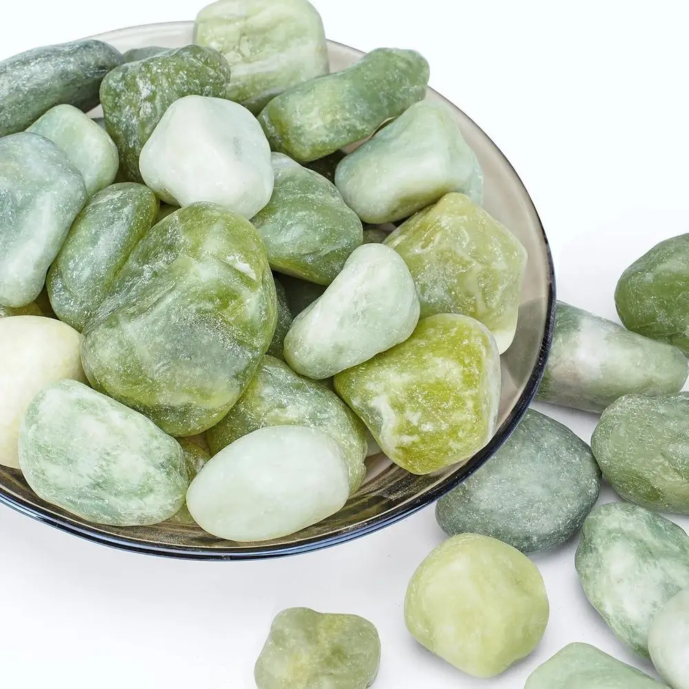 

30 фунтов нефритовых камешков или комнатных растений, полированные речные камни 1-2 дюйма, декоративные садовые камни для улицы, крупный натуральный камень