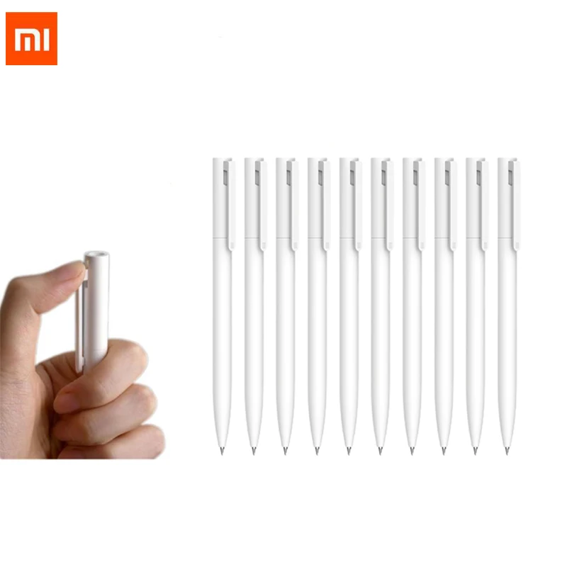 Оригинальная гелевая ручка Xiaomi Mijia MI Pen 0,5 мм, PREMEC, гладкие швейцарские стержни, японские чернила MiKuni (черные/синие), лучший подарок