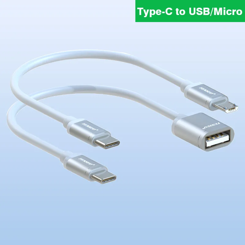 عالية الجودة USB نوع C (USB-C) إلى مايكرو USB ذكر مزامنة تهمة OTG شاحن كابل الحبل محول المحمولة قصيرة كابل 10 سنتيمتر 50 سنتيمتر