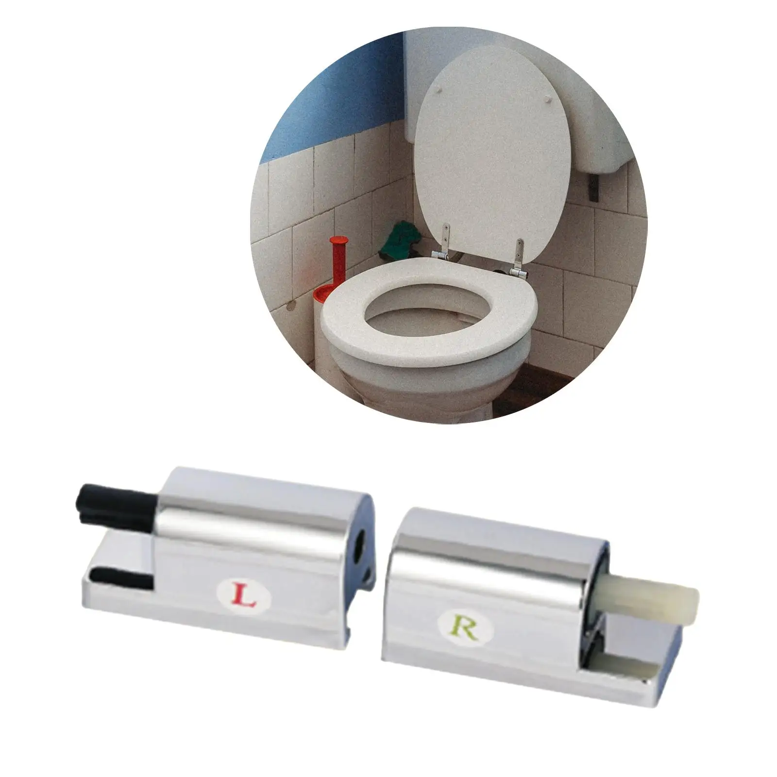 2x Toilet Seat Hinge Slow Drop Connector Fixtures Replacement Easy to Install for Bathroom Toilet Seats Fixings Tools Set