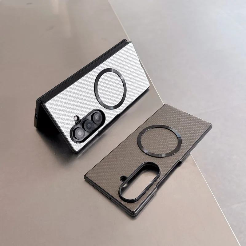 

New high-end protective case for Samsung Z fold/6/5/4 Carbon Fiber Magnetic Folding Phone Cover