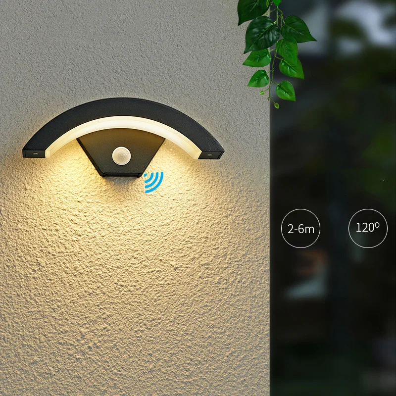 Modern Sensor Led Wall Lamp Outdoor Waterproof Front Door Garden Porch Wall Light Modern Indoor Wall Lighting Light