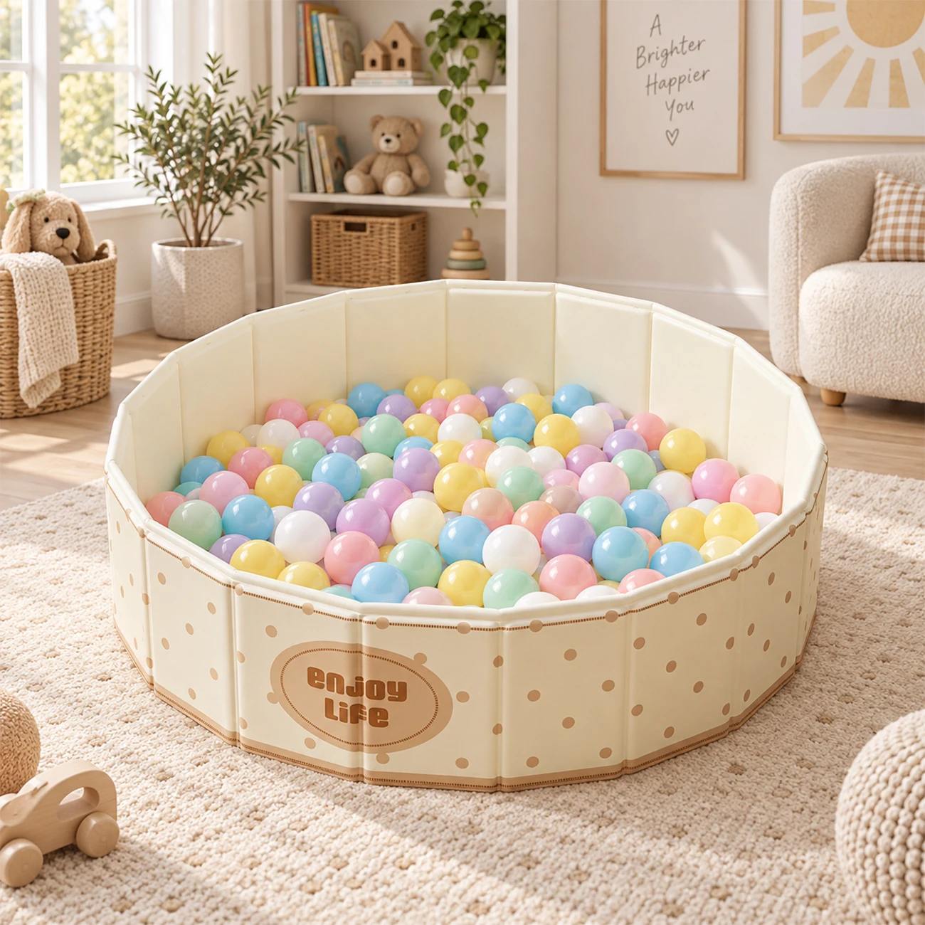 1PC Portable Ball Pit Foldable Ball Pool Large Round Indoor Playpen Activity Area Easy Storage Lightweight Design