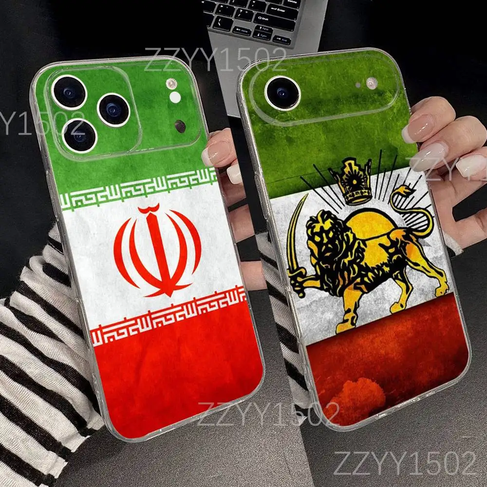 

Iran Flag Lion For iPhone 17,16,15,14,13,12,11 Pro,Max,Plus,X,XS,XR,SE4,E Mini Transparent Print Phone Case