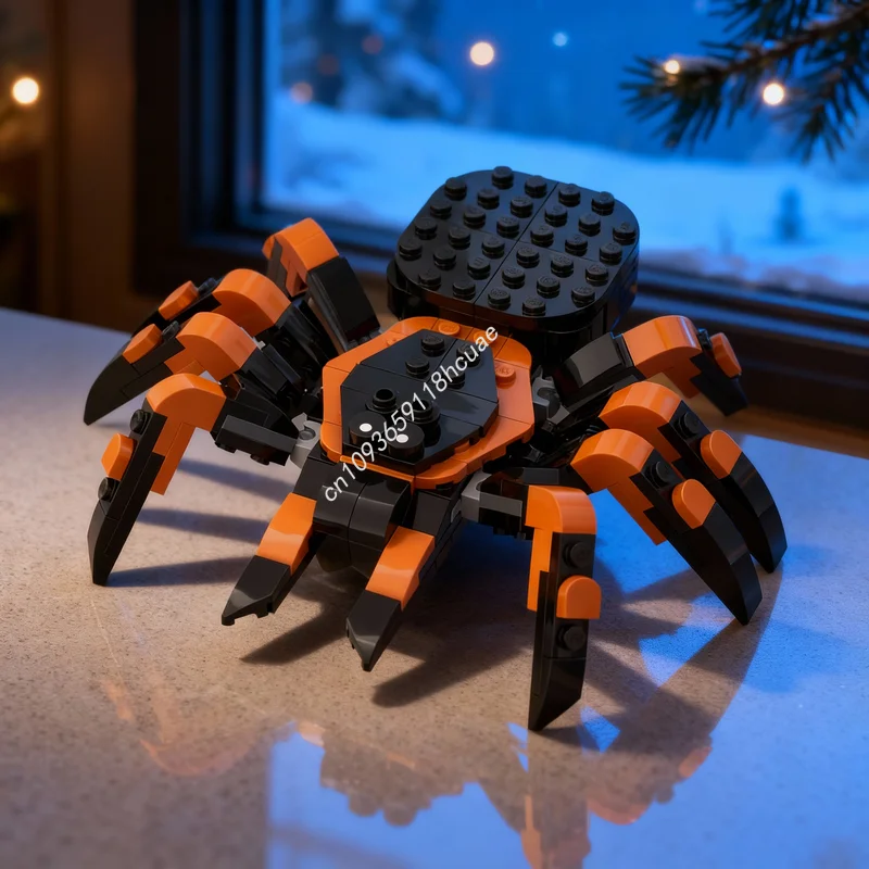 183 Piezas MOC Creator 3 1, Bloques de Construcción de Modelo de Tarántula de Rodilla Roja, Juguete de Arquitectura, Regalos Creativos de Navidad, Ladrillos Educativos para Niños