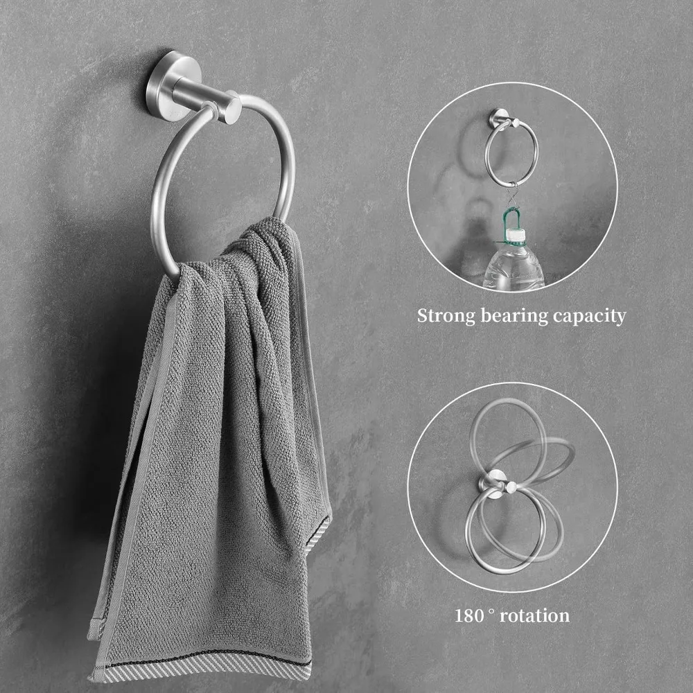 مجموعة أدوات الحمام المصنوعة من النيكل المصقول، قضيب منشفة مقاس 24 بوصة، مجموعة ملحقات مكونة من 10 قطع مع قضبان مناشف لديكور الحمام الحديث