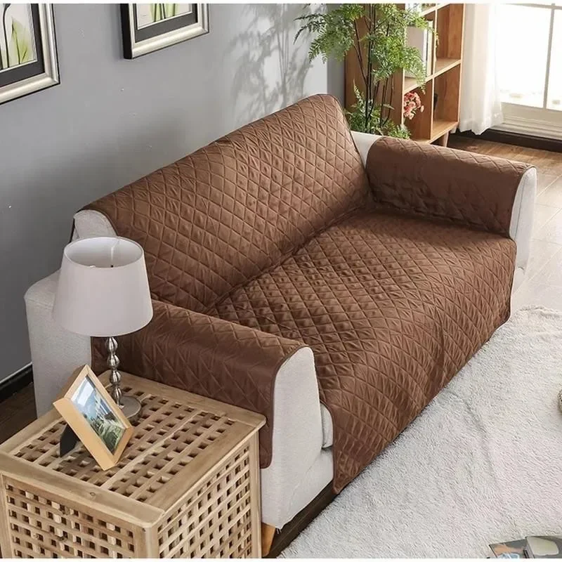 

Reversible Quilted Sofa Cover Water Resistant Furniture Protector Washable Couch Protective Cover Non Slip and Elastic Straps