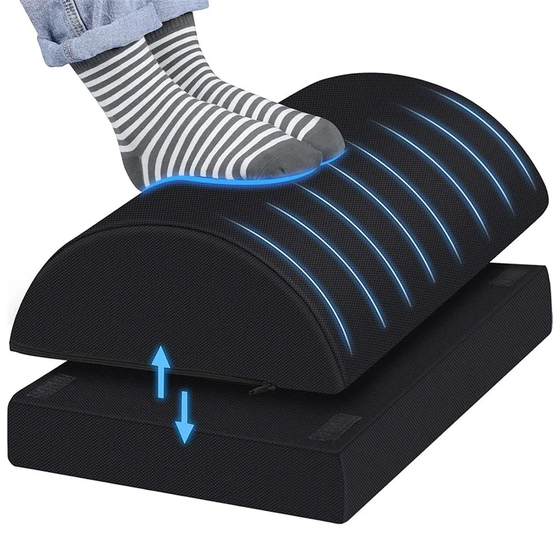 B49C Foot Rest For Under Desk At Work With 2 Adjustable Heights For Back & Hip Pain Relief