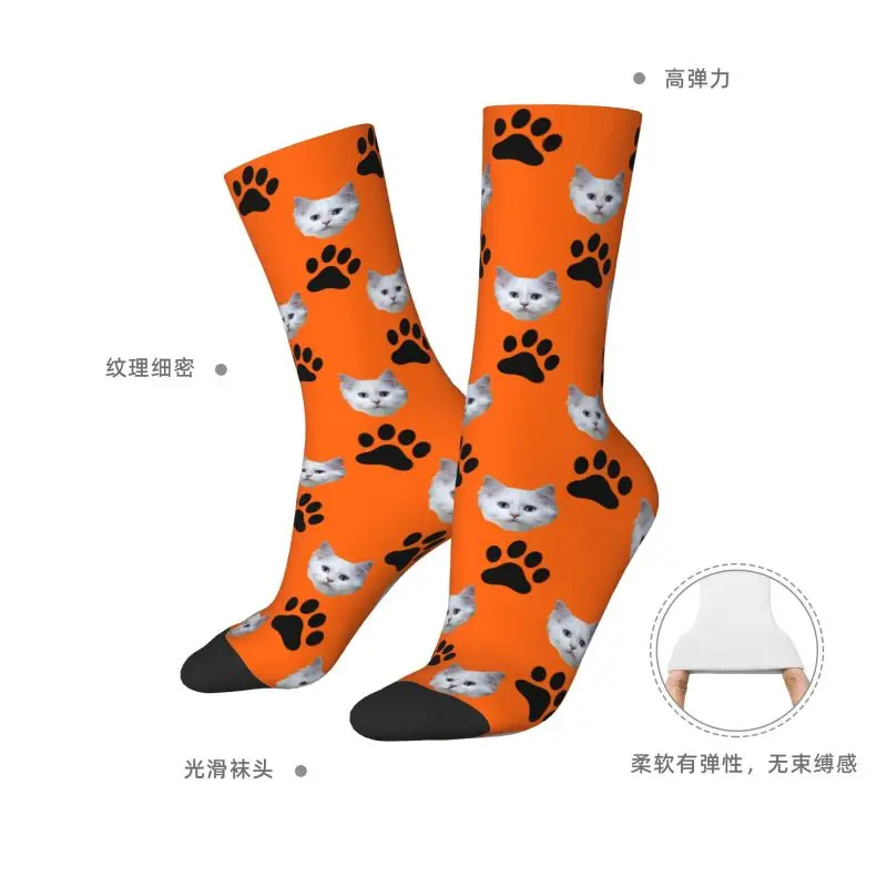 مخصص شخصية القط رئيس الوجه صور الرجال النساء طاقم الجوارب للجنسين متعة لطيف القط الربيع الصيف الخريف الشتاء اللباس الجوارب