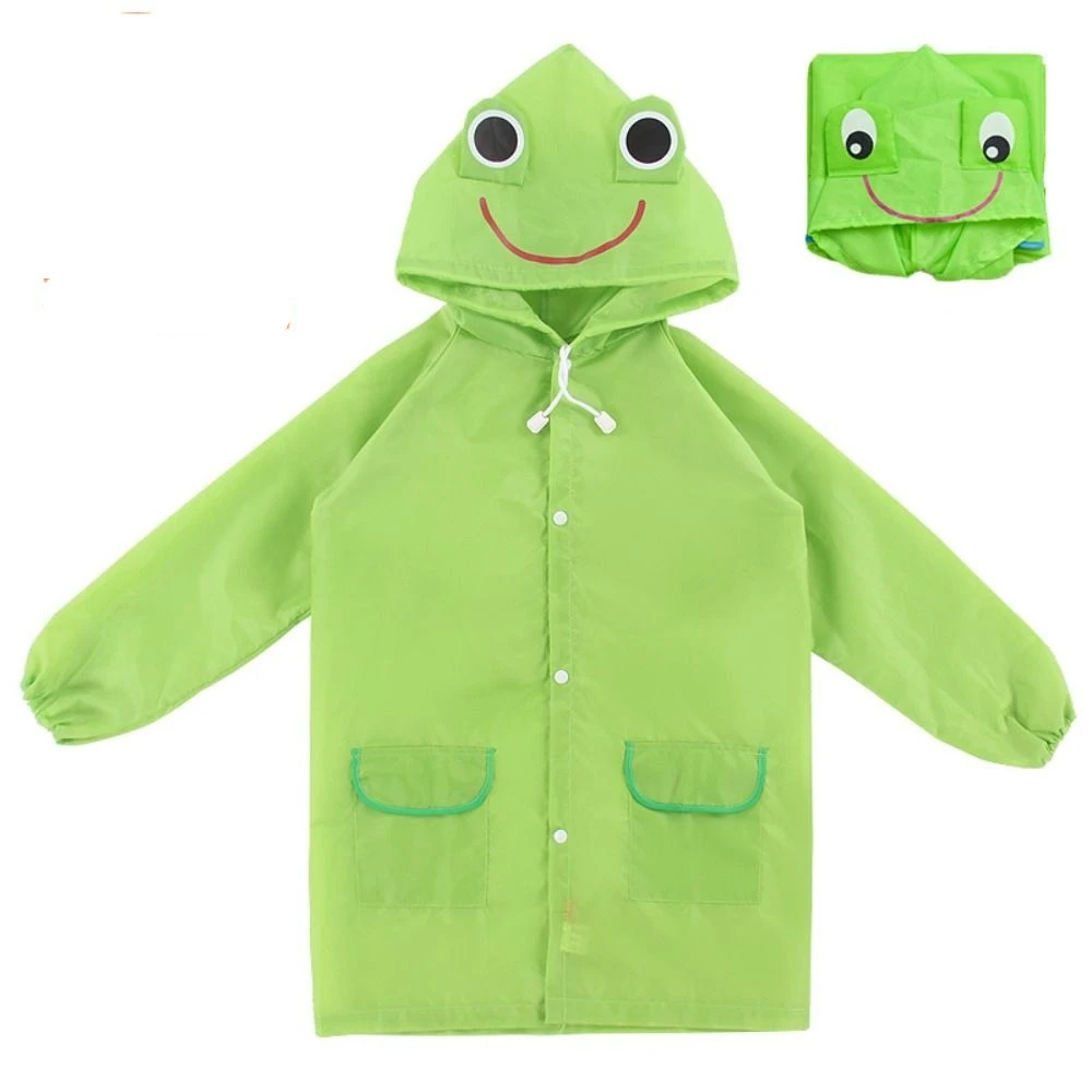 Cute Cartoon Animal Style Kids Raincoat with Hat Lovely Waterproof Children Rainwear Durable Kids Rain Gear Thick Fabric Poncho