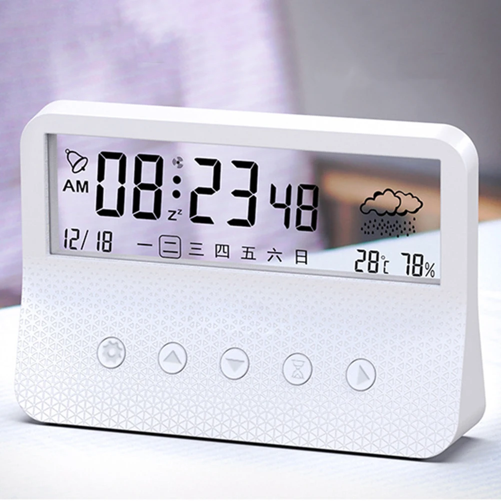 

LED Digital Alarm Clock Large Screen Font Easy Read Quiet Sleep Fashionable Design Household Decor Accurate Time Display