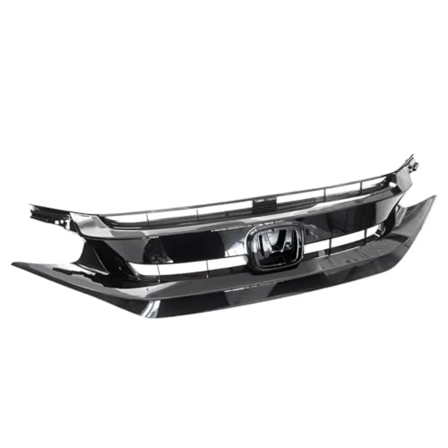 3 قطعة شبكة المصد الأمامي شواية سوداء لامعة مع زخرفة قولبة لعام 2019 و 2020 Honda Civic مظهر هوائي محسن و #3