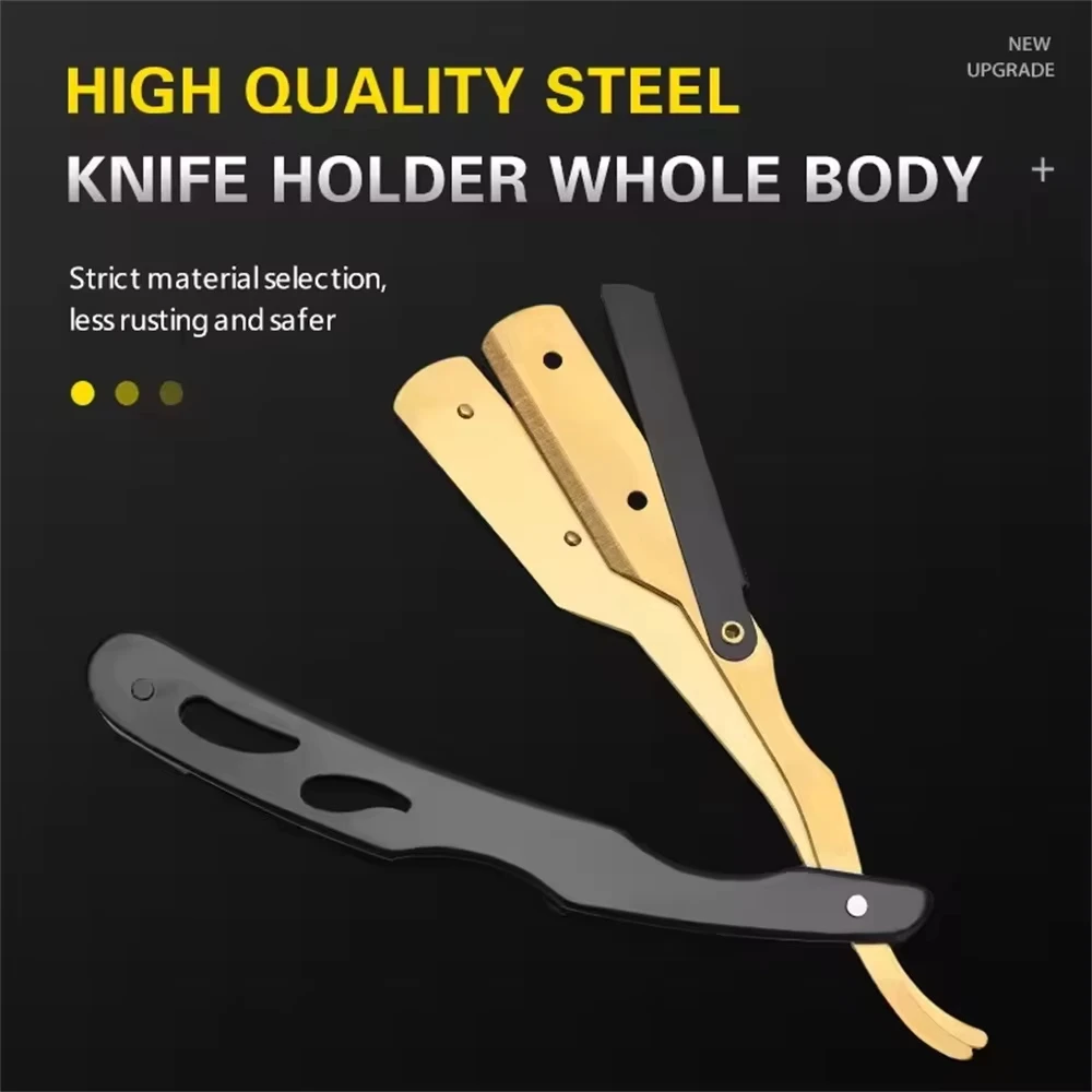 Men's Professional Stainless Steel Straight Edge Razor Shaving Knife with Barber Beard Cutter And Rack