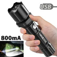 LED Rechargeable Flashlight Torch Powerful Light Tactical Flash Light  Waterproof Hand Lamp Lantern Outdoor Camping Torches