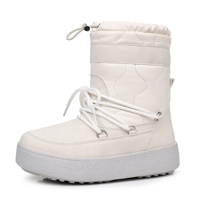 Botas Mujer New Snow Boot Women Winter Warm Shoe Platform Space Boots Skiing Space Boots Round Toe Platform Ankle Snowboots