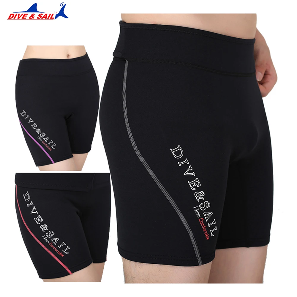 Dive&Saill 1.5MM Neoprene Wetsuit Shorts Diving Suits Swimming Pants Snorkeling Scuba Pants Swimwear Keep Warm 1pc Diving Shorts