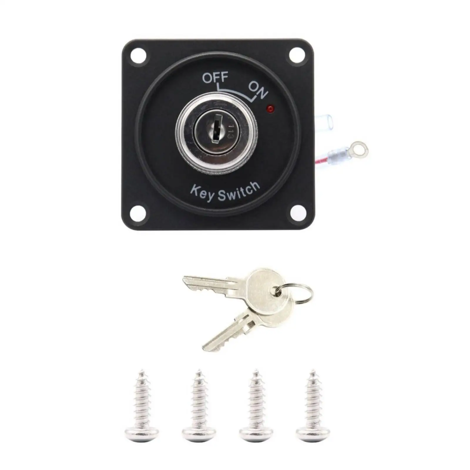 Car Ignition Key Switch with LED 10A 12V Power Control for RV Boat Automotive Use