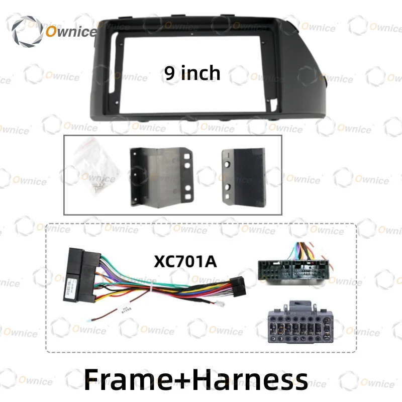 Ownice 9inch For Hyundai Verna 2017 - 2019 Car Android Radio Plastic Frame Fascia Dashboard Mounting Bracket Adapter Decoder Kit