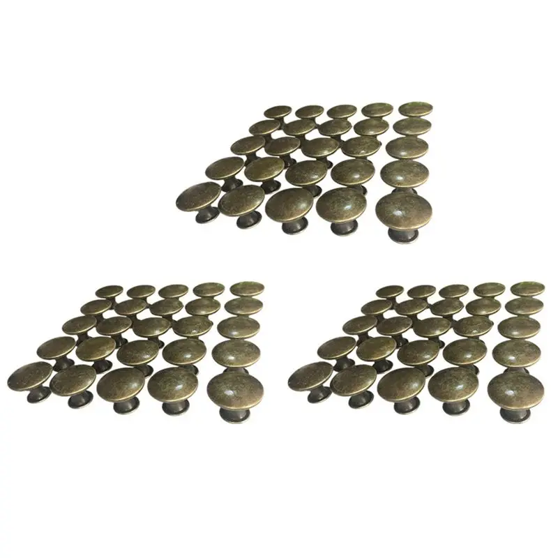 BMBY-75PCS Vintage Door Drawer Knobs 30Mm Antique Kitchen Cabinet Cupboard Handles, For Dresser And Cabinet, Old Bronze