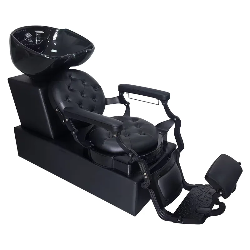 

Керамическая раковина для парикмахерской, шампунь, кровать в стиле ретро, полуотводящая