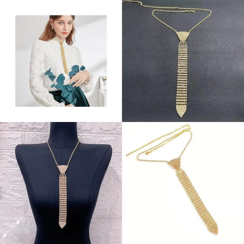 

Y3ne блестящие розыгрышные колье колье готической хрустальной цепи для женщин для свадьбы и подружек невесты украшения