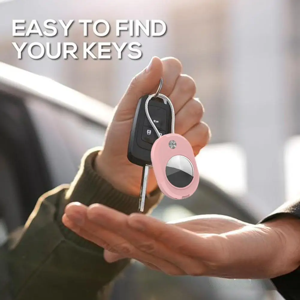 For Apple Case Stylish Holder With Wire Cable Anti-Drop Key Chain Anti-scratch Keychain Cover Anti-Loss Tracking Case